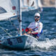 Stefano Peschiera logró el tercer puesto en windsurf masculino.